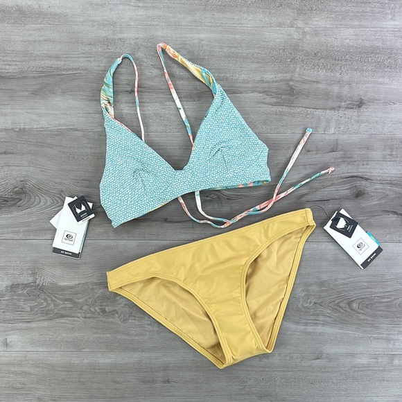 ☀️RIP CURL☀️ LA BONITA REVERSIBLE  CROP SURF ECO FULL PANT BIKINI SET - Picture 13 of 14